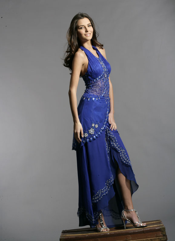 Violet Halter Asymmetrical Length Sheath Prom Dresses With Beading Embroideries 