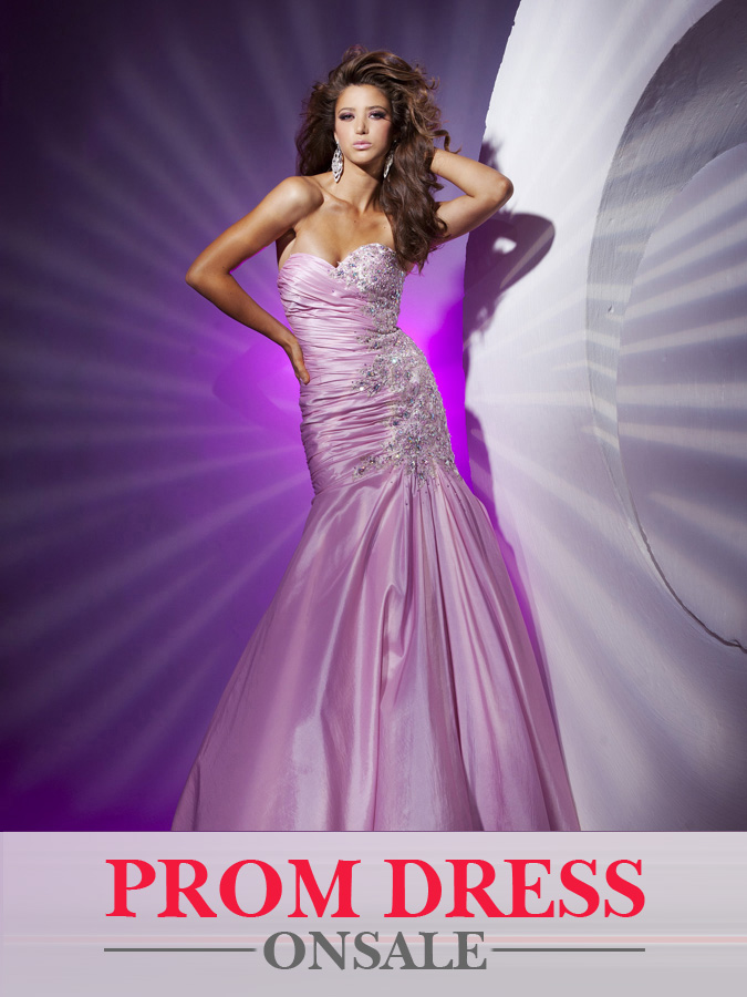 Elegant Pink Mermaid Strapless Sweetheart Floor Length Chiffon Prom Dresses With Beads 