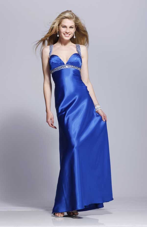 Royal Blue Strap And Sweetheart Sheath Floor Length Prom Dresses With Beads 