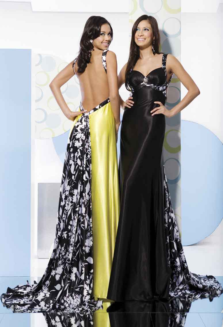 Strap And Sweetheart Backless Floor Length Sheath Prom Dresses With Floral Printed Sweep Train