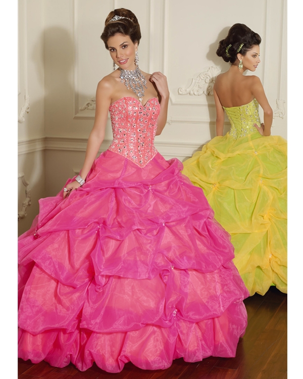 Prosperous Sweetheart Floor Length Pink Ball Gown Quinceanera Dresses With Beadings And Twist Drapes