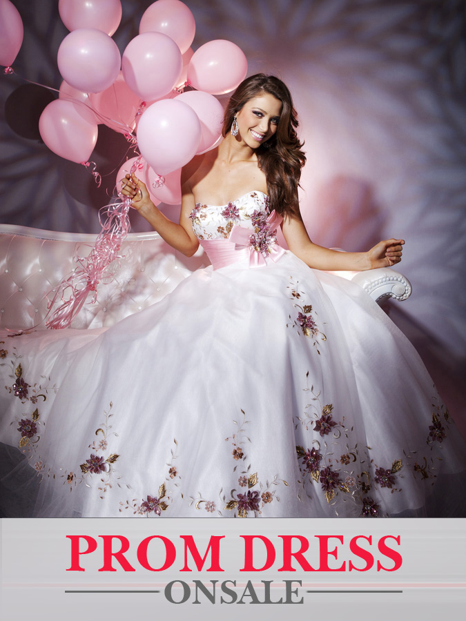 Ivory Strapless Sweetheart Full Length A Line Prom Dresses With Flowers And Pink Sash