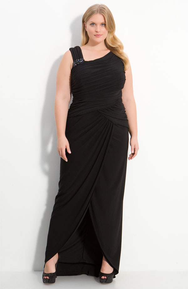 Black Column Sleeveless Asymmetrical Zipper Ankle Length Satin Prom Dresses With Drapes And Beadings