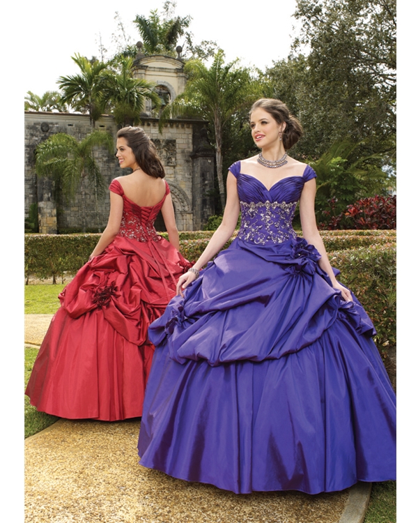 Blue Ball Gown Capl Sleeved Sweetheart Lace Up Floor Length Quinceanera Dresses With Beading And Twist Drapes