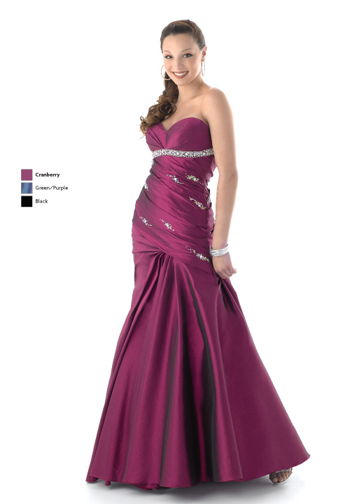 Cranberry Mermaid Strapless Sweetheart Floor Length Satin Prom Dresses With Sequins And Drapes
