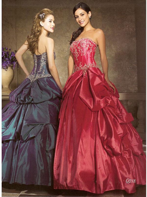 Watermelon Ball Gown Strapless Lace Up Floor Length Embroidered Quinceanera Dresses With Twist Drapes 