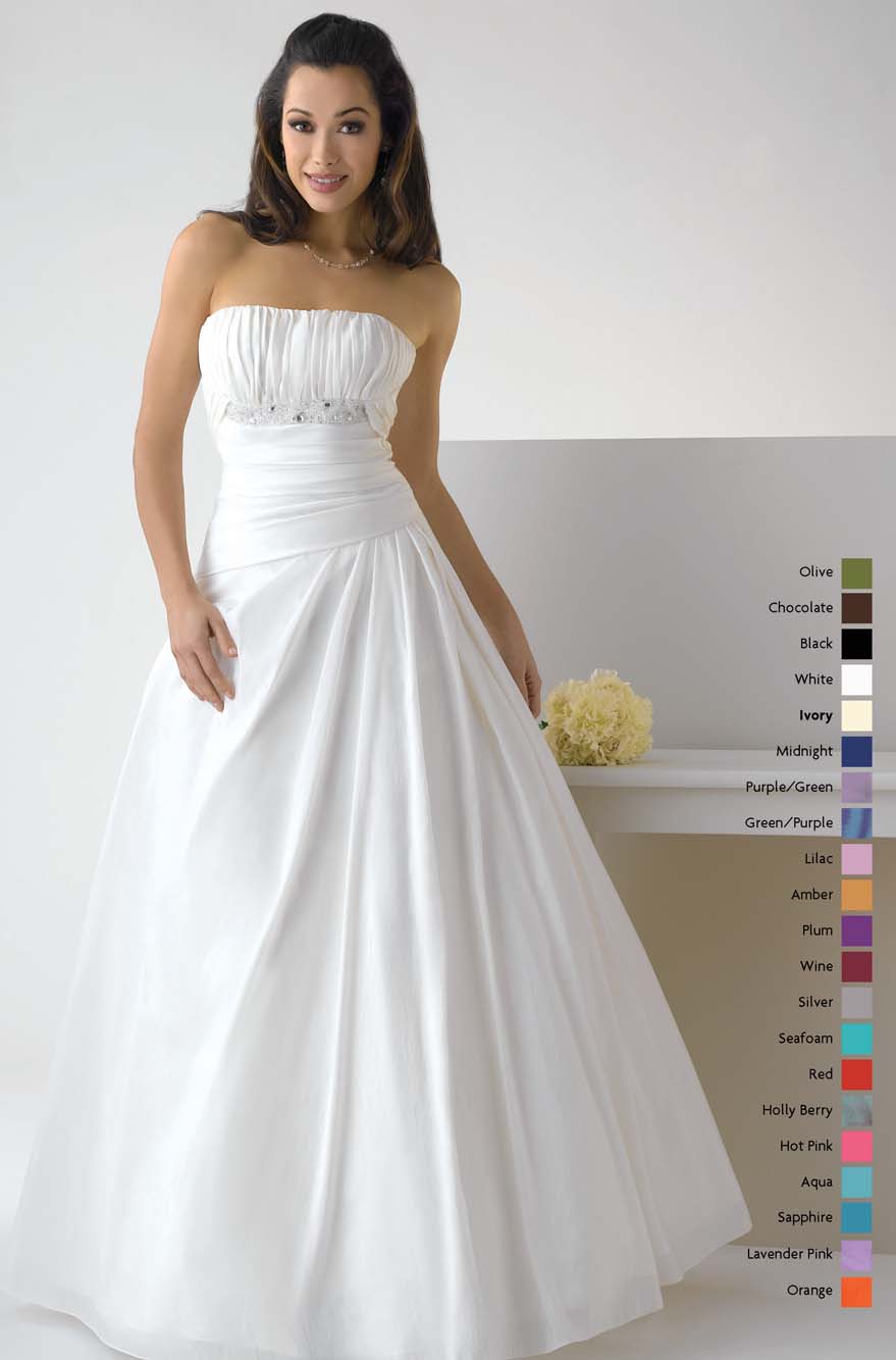 White A Line Strapless Zipper Floor Length Chiffon Prom Dresses With Beading And Drapes