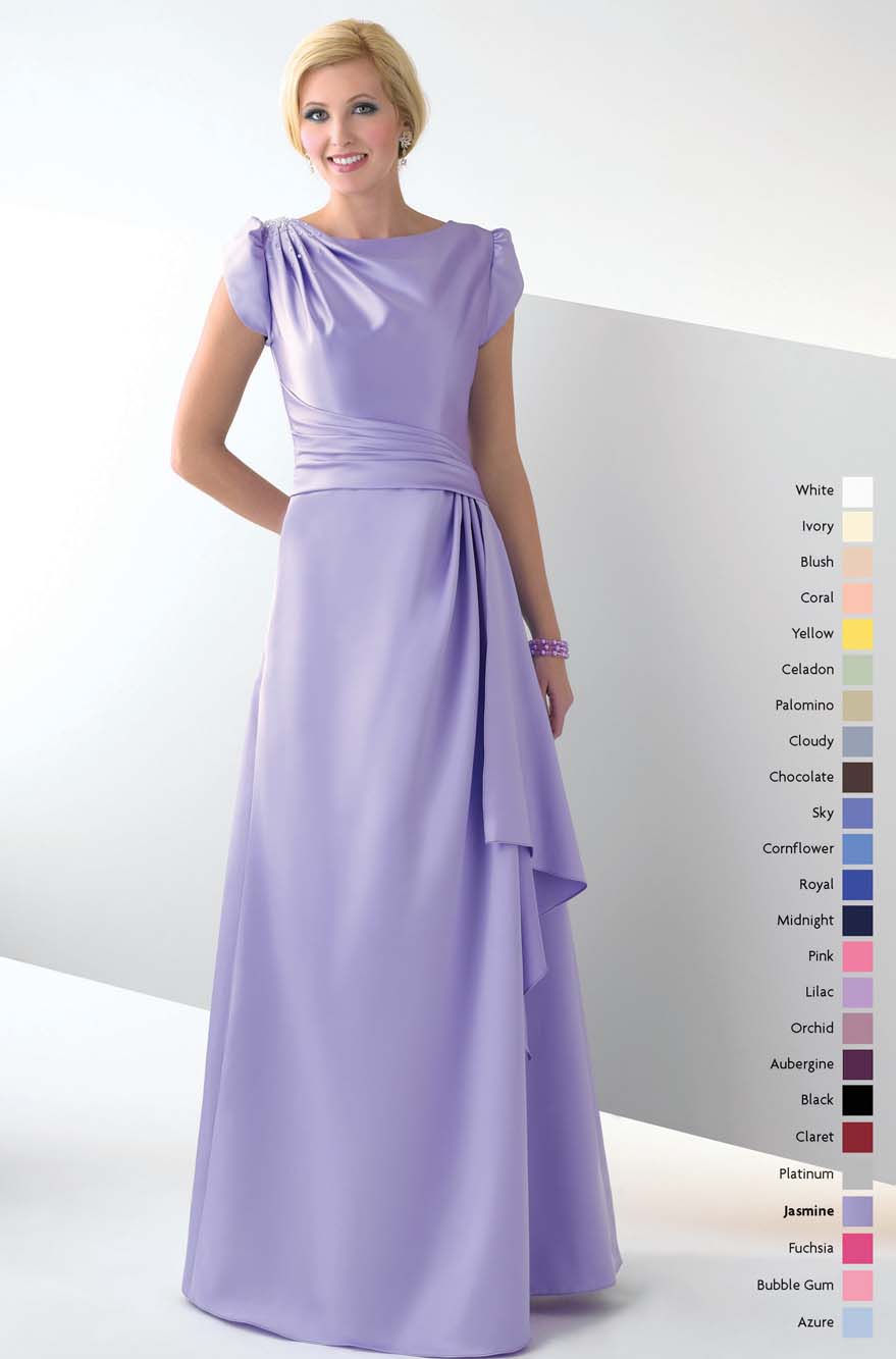 Lavender Bateau Zipper Full Length A Line Mother Of Bride Dresses With Drapes