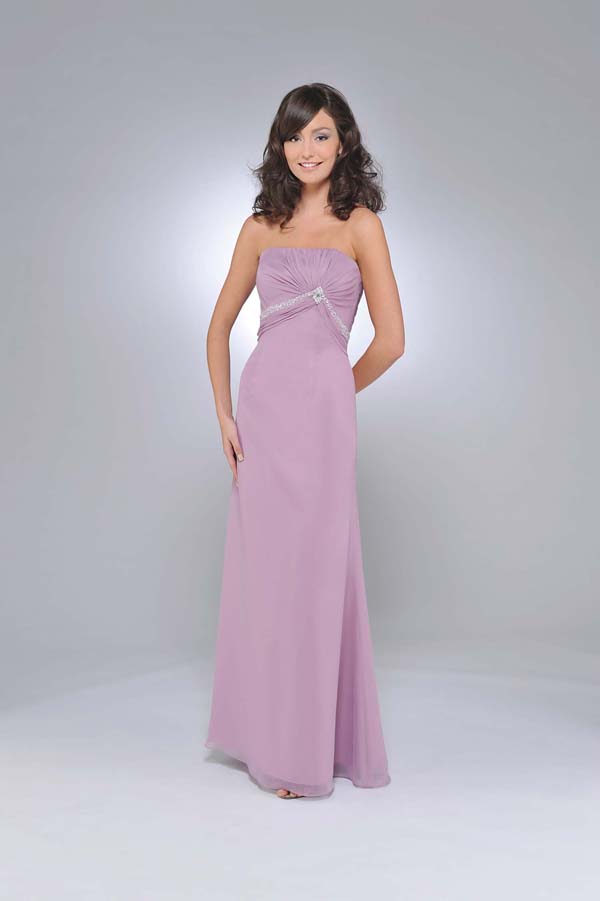 Lavender Column Strapless Zipper Floor Length Chiffon Prom Dresses With Beading And Ruches