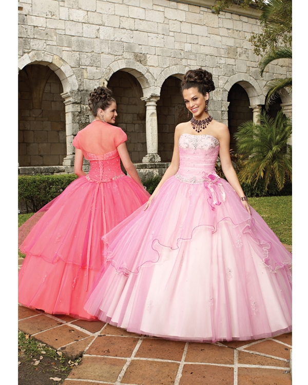 Pink Ball Gown Strapless Lace Up Floor Length Best Selling Beaded Tulle Quinceanera Dresses