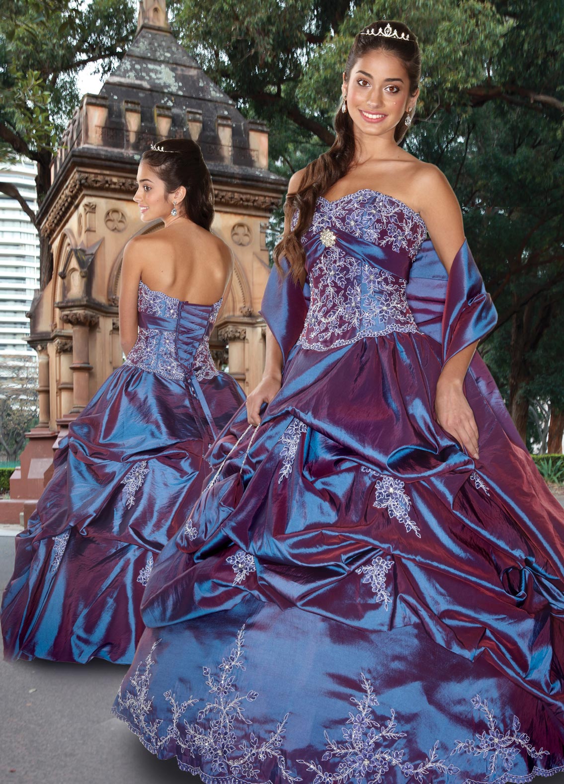 Purple Ball Gown Sweetheart And Strapless Lace Up Fool Length Embroidered And Ruffled Quinceanera Dresses