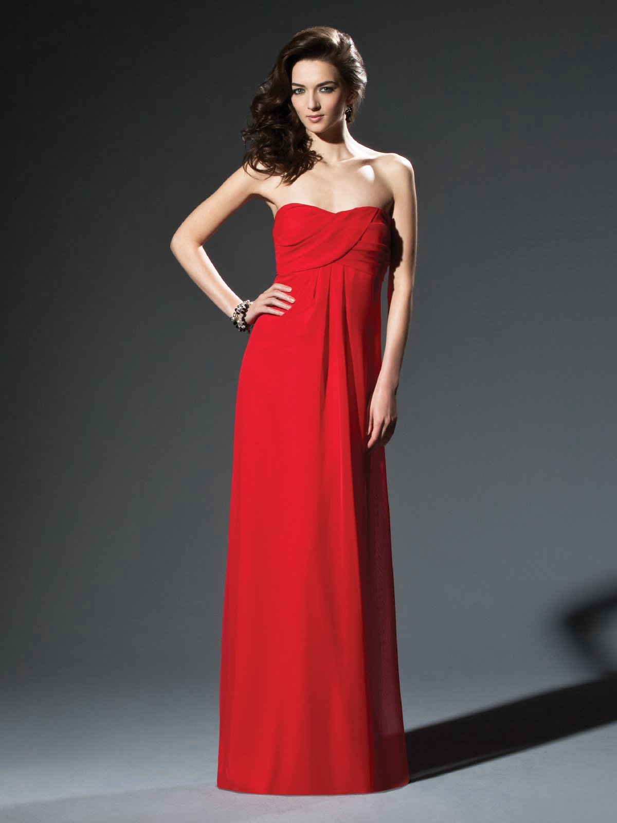 Scarlet Empire Strapless Sweetheart Zipper Floor Length Chiffon Prom Dresses