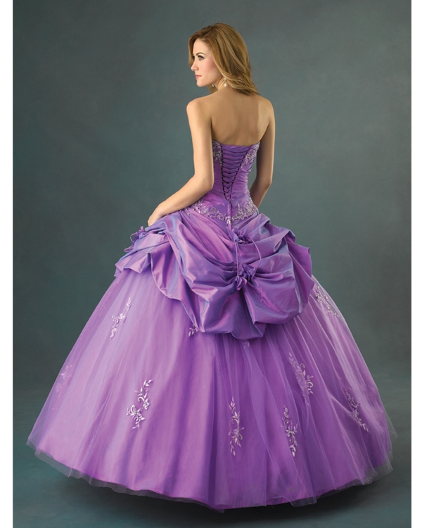 Lilac Ball Gown Sweatheart Strapless Floor Length Quinceanera Dress ...