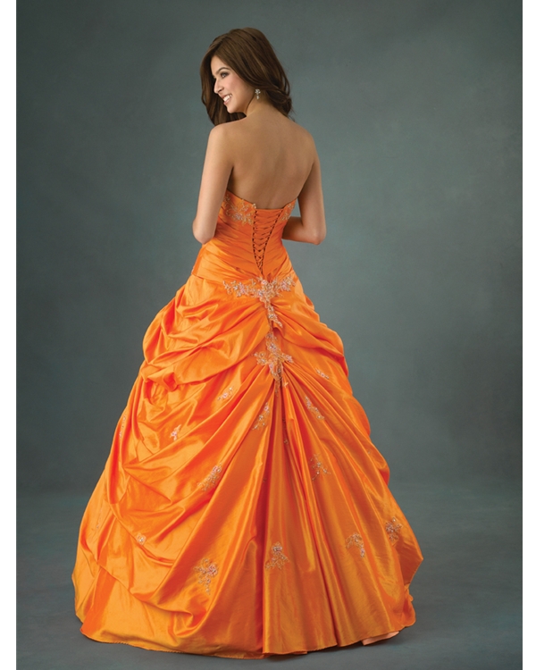 yellow orange gown